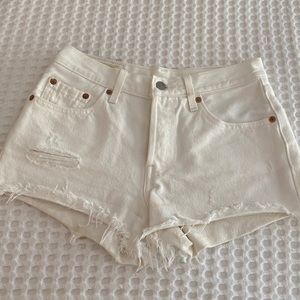 Levi’s 501 High-Rise White Jean Shorts